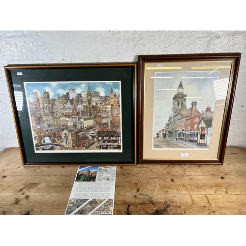 193 - Two framed pencil signed limited edition Northern prints, one Martin Stuart Moore - approx. 54cm hig... 