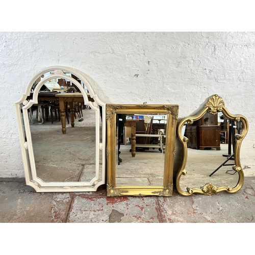 197 - Three wall mirrors - largest approx. 107cm high x 67cm wide