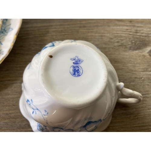 262 - A German blue and white china thirty piece teaset