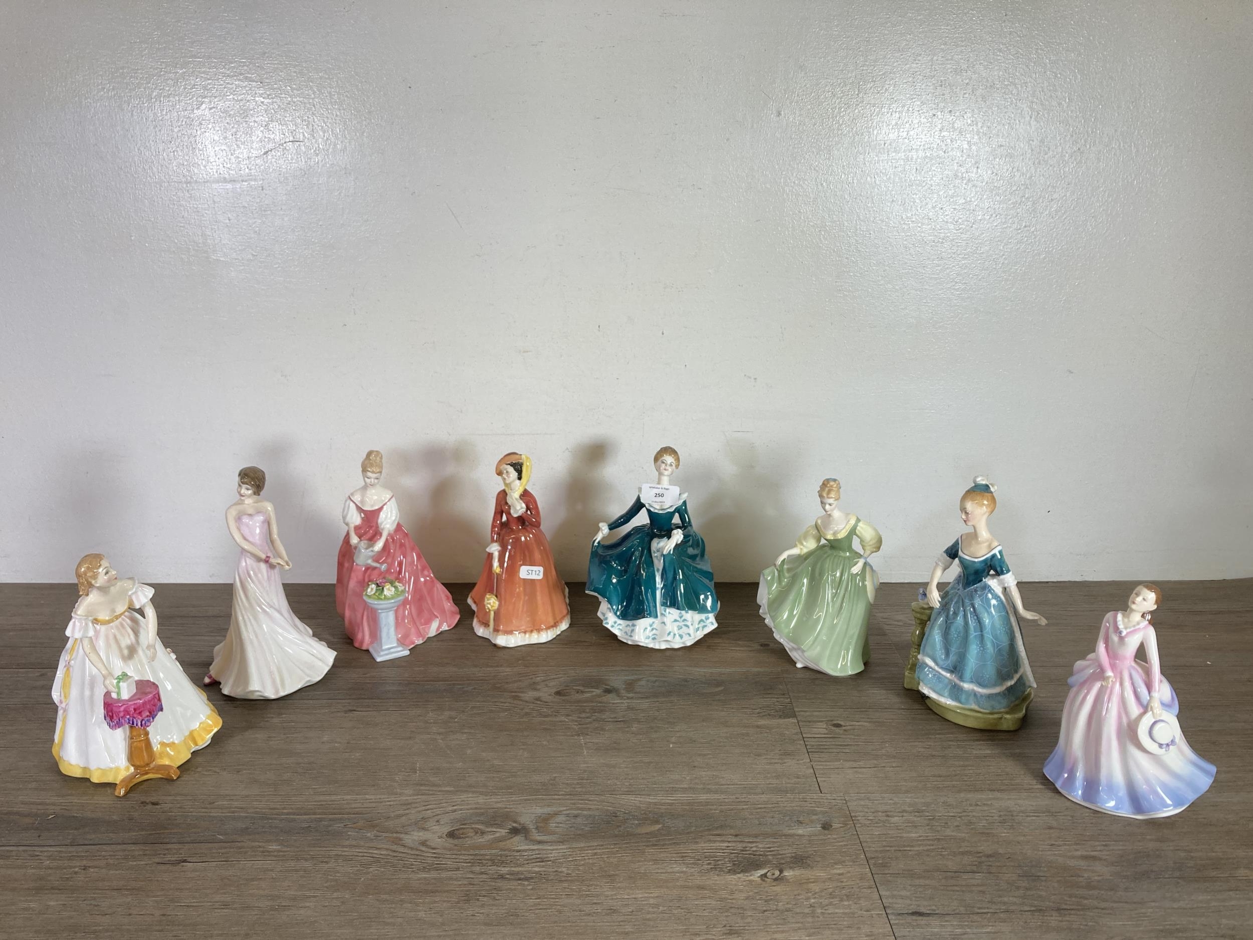 Eight Royal Doulton figurines to include Janine - HN 2461, Happy 