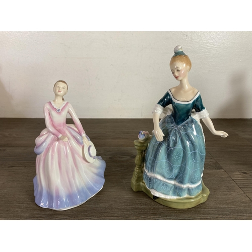 250 - Eight Royal Doulton figurines to include Janine - HN 2461, Happy Birthday - HN 3095, Alexandra - HN ... 