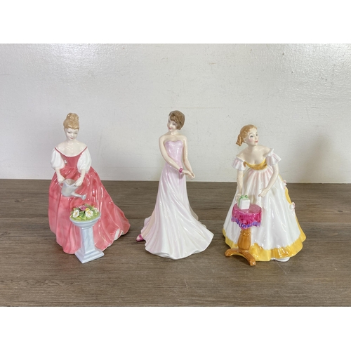 250 - Eight Royal Doulton figurines to include Janine - HN 2461, Happy Birthday - HN 3095, Alexandra - HN ... 