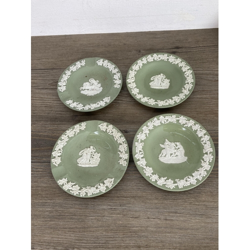 259 - Twelve pieces of Wedgwood pale blue and sage green Jasperware