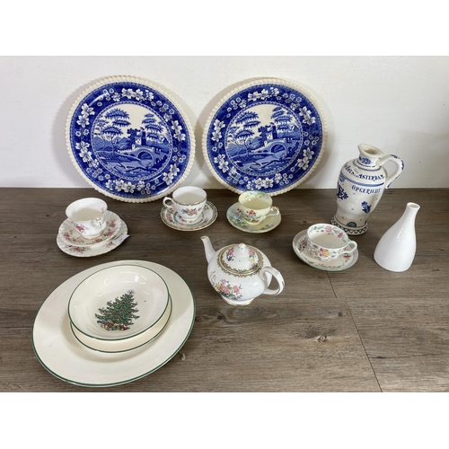 268 - A collection of ceramics to include four pieces of Grosvenor Wu Ting, Aynsley cup and saucer, Minton... 