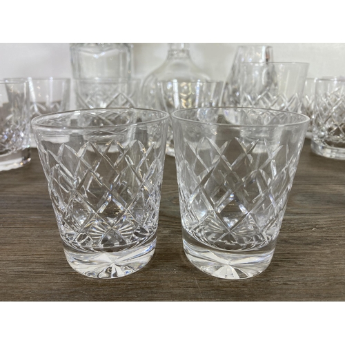 290 - Approx. twenty eight pieces of cut crystal glassware to include two decanters, whisky tumblers etc.