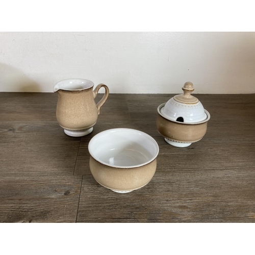 301 - A large collection of Denby fine bone china dinnerware together with two studio pottery Wren bowls