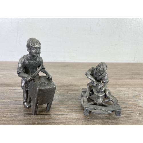 314 - Five pieces of early/mid 20th century Royal Holland Pewter Daalderop workman figurines