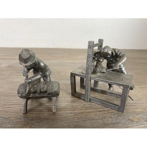 314 - Five pieces of early/mid 20th century Royal Holland Pewter Daalderop workman figurines