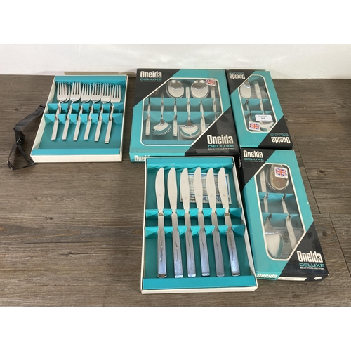 319 - Ten boxed Oneida stainless steel cutlery sets