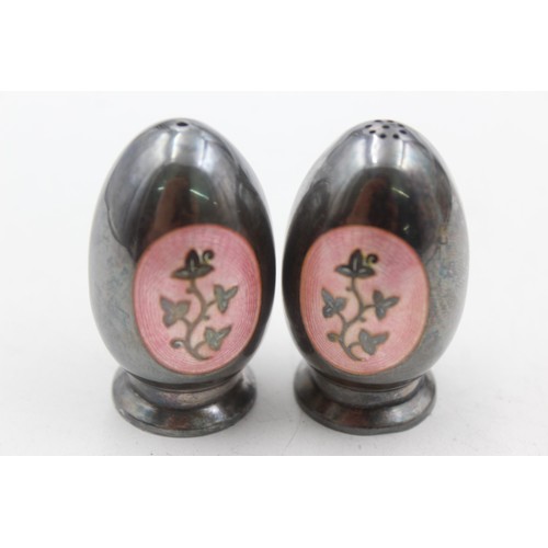 1233 - A pair of Meka Denmark sterling silver and enamel salt and pepper shakers - approx. gross weight 54 ... 