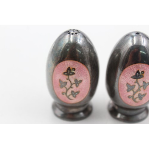 1233 - A pair of Meka Denmark sterling silver and enamel salt and pepper shakers - approx. gross weight 54 ... 