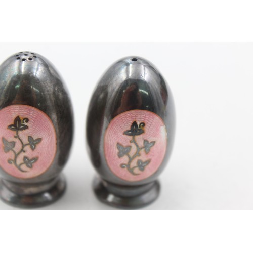 1233 - A pair of Meka Denmark sterling silver and enamel salt and pepper shakers - approx. gross weight 54 ... 