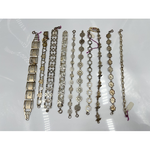 1139 - A collection of sterling silver bracelets - approx. gross weight 64 grams