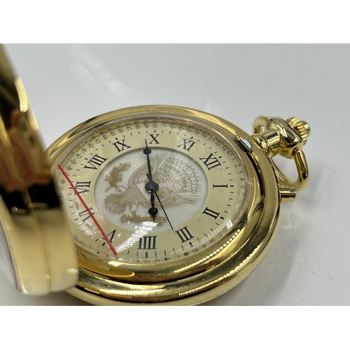 1189 - A boxed Mayfair Edition The President's Seal quartz pocket watch with certificate of authenticity - ... 