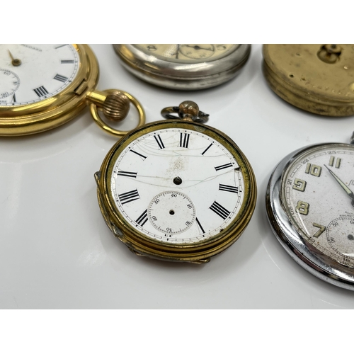 1206 - Five pocket watches to include Medana full hunter, Buren movement etc.