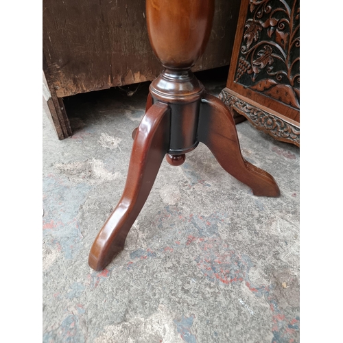 45D - A 19th century style mahogany circular tripod occasional table - approx. 65cm high x 48cm diameter