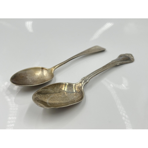 1245 - Three pieces of hallmarked sterling silver, Victorian London silver teaspoon dated 1884, Birmingham ... 