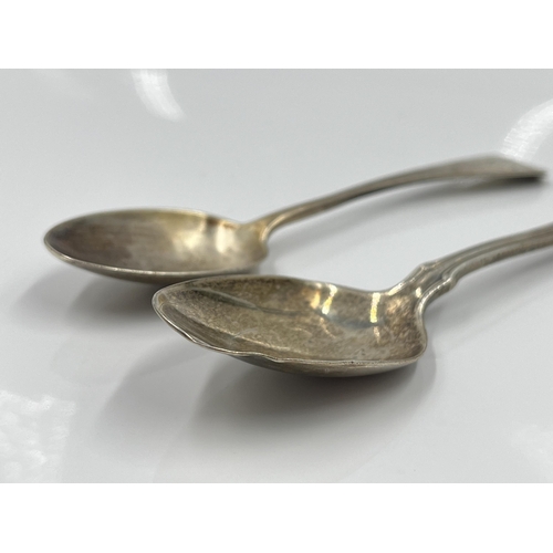 1245 - Three pieces of hallmarked sterling silver, Victorian London silver teaspoon dated 1884, Birmingham ... 