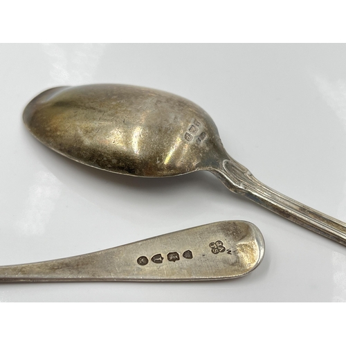 1245 - Three pieces of hallmarked sterling silver, Victorian London silver teaspoon dated 1884, Birmingham ... 