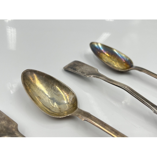 1246 - A set of four George III Thomas Wallis (II) & Jonathan Hayne sterling silver teaspoons, believed to ... 