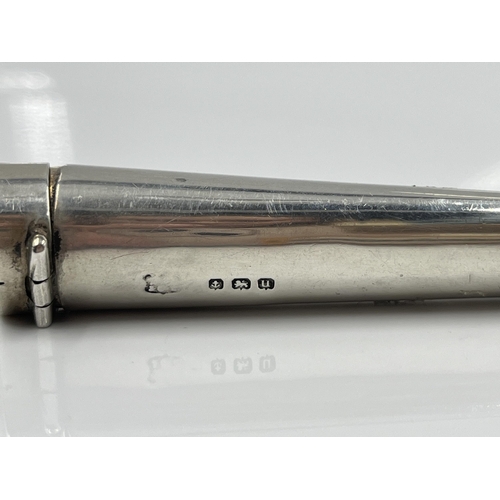 1291 - Five items to include hallmarked Birmingham silver cheroot case, dated 1919 - approx. gross weight 8... 