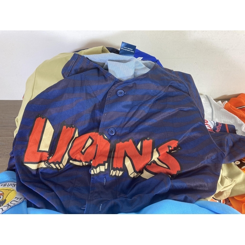 361 - A large collection of Japanese baseball jerseys