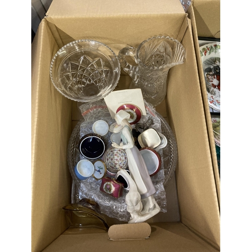 775 - Two boxes containing ceramics and glassware to include boxed Royal Worcester Capri cake plate, boxed... 