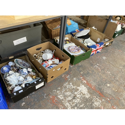 785 - Five boxes containing ceramics to include Royal Doulton Fontainebleau coffee pot, gravy boat and ser... 