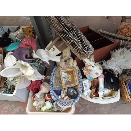 766 - A large collection of house clearance items to include ceramic jardiniere and stand, Duchess Crestwo... 