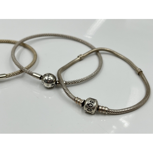 1068 - Five Pandora .925 silver bracelets - approx. gross weight 52 grams