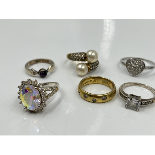 1071 - Ten .925 silver rings - approx. gross weight 45 grams