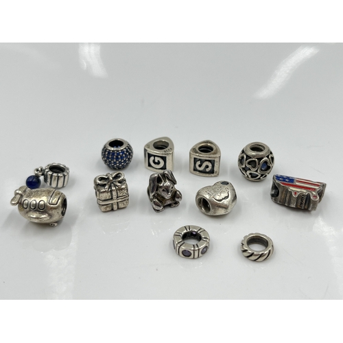 1079 - Twelve Pandora .925 silver charms - approx. gross weight 37 grams