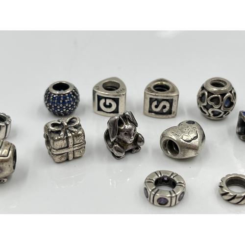 1079 - Twelve Pandora .925 silver charms - approx. gross weight 37 grams