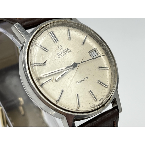 1171 - A 1970s Omega Geneve cal. 1012 automatic men's wristwatch - ref no. 168.0163