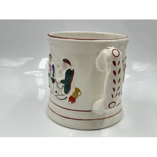 203 - A 19th century style Staffordshire frog mug - approx. 13cm high x 12cm diameter