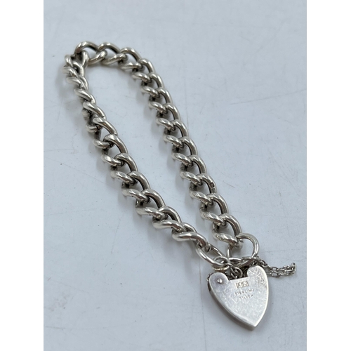 1088 - Three .925 silver curb link bracelets - approx. gross weight 98 grams