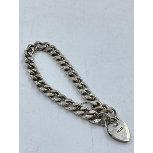 1088 - Three .925 silver curb link bracelets - approx. gross weight 98 grams