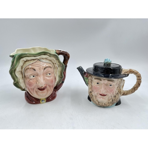 227 - Two pieces of Beswick pottery, Peggotty teapot, model no. 1116 and Sairy Gamp character jug, model n... 