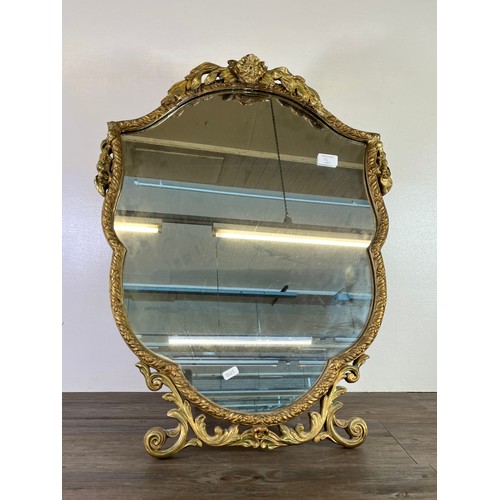 86 - An Atsonea gilt framed easel back mirror - approx. 70cm high x 54cm wide