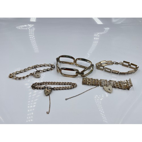 1138 - Five sterling silver bracelets - approx. gross weight 82.46 grams