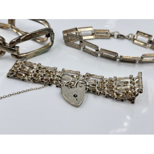 1138 - Five sterling silver bracelets - approx. gross weight 82.46 grams