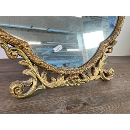 86 - An Atsonea gilt framed easel back mirror - approx. 70cm high x 54cm wide