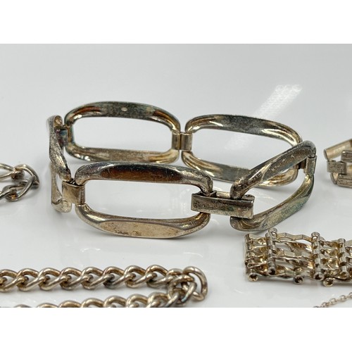 1138 - Five sterling silver bracelets - approx. gross weight 82.46 grams