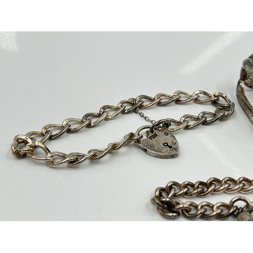 1138 - Five sterling silver bracelets - approx. gross weight 82.46 grams