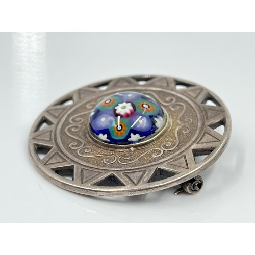 1157 - A Caithness Jewellery hallmarked Edinburgh silver and millefiori Celtic brooch, dated 1972 - approx.... 