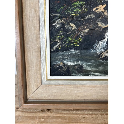 175 - A 1970s framed oil on canvas of a landscape scene signed Dorothea Hyde - approx. 59cm high x 74cm wi... 