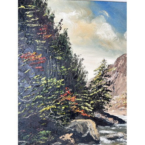 175 - A 1970s framed oil on canvas of a landscape scene signed Dorothea Hyde - approx. 59cm high x 74cm wi... 