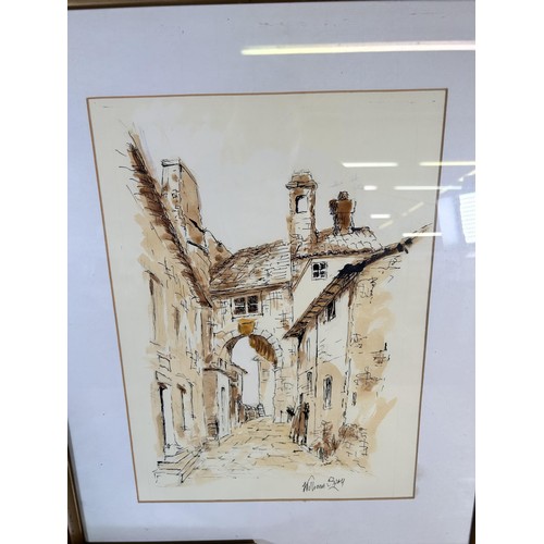 188 - Three framed William Spry ink wash watercolours - approx. 53cm high x 42cm wide