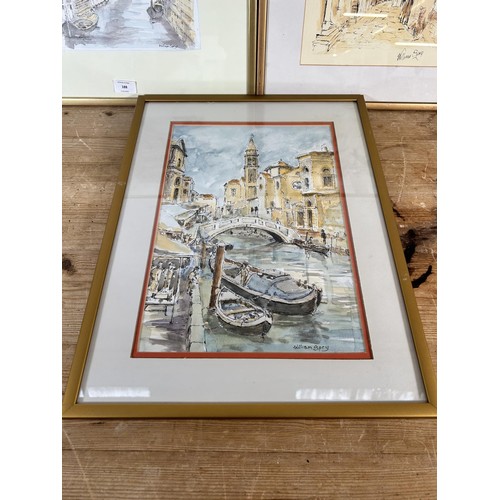 188 - Three framed William Spry ink wash watercolours - approx. 53cm high x 42cm wide