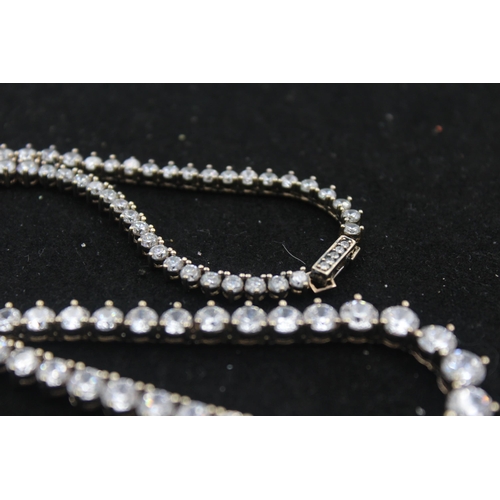 1153C - A .925 silver and cubic zirconia statement necklace - approx. gross weight 30 grams